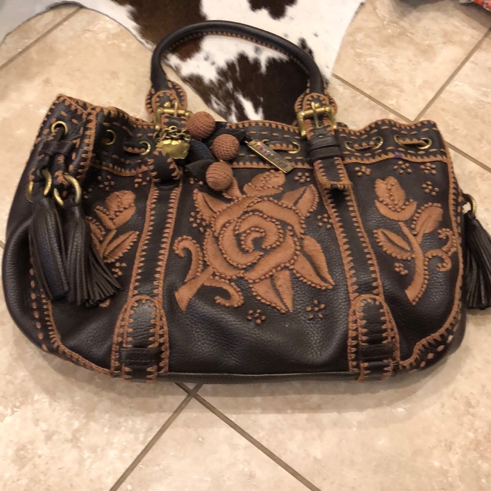 Brown pebbled Lockheart Bag
